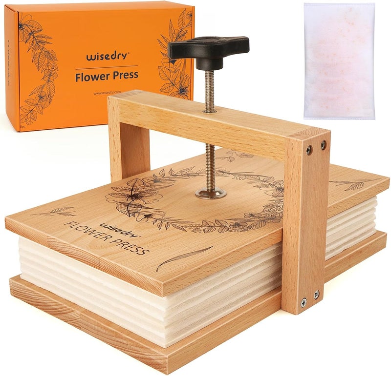wisedry Flower Press Kit with Silica Gel Packets, Easy One-Step Pressing, Even Pressure, 6 Layers, 10 x 6 inch Flower Press Kit for Kids and Adults, Great Gifts for Anyone Who Loves Flowers and Crafts - Image 1